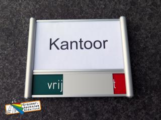 Alu houder (kamerbord) 130x105mm, met schuif vrij en bezet